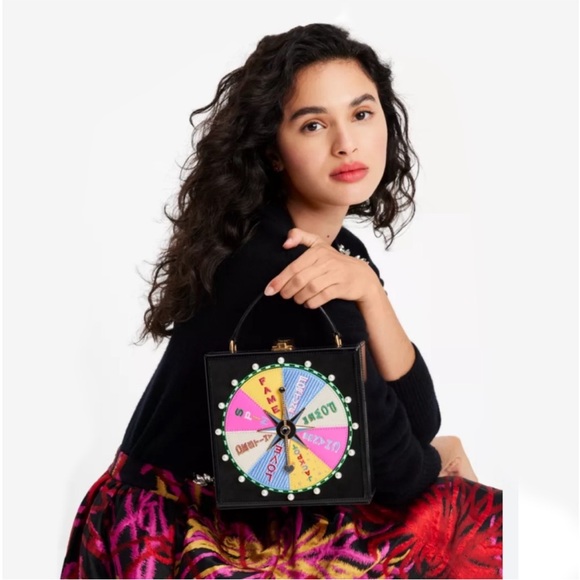 ♠️kate spade Fortune Favors Embellished 3D Top-handle Crossbody Bag, Black NWT - Picture 5 of 16